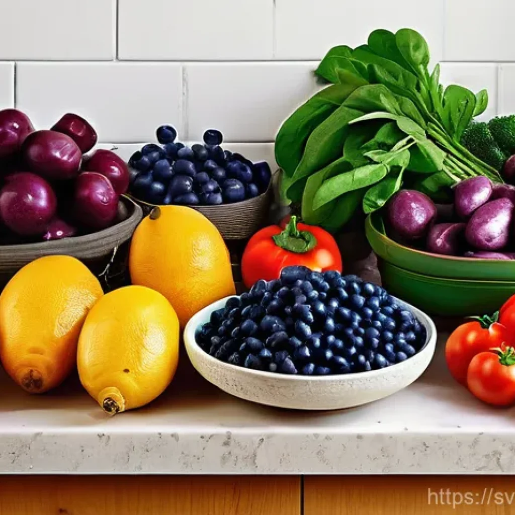 요리 기법을 통한 건강한 식사 만들기 - **Prompt 1: Vibrant Harvest of Seasonal Produce**
    "A visually stunning, high-definition photogra...