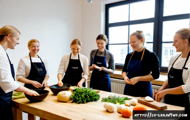 Home 17 요리 기법 학습을 통한 글로벌 네트워킹 - Photorealistic cooking workshop in a bright Stockholm culinary studio, Swedish and international adu...