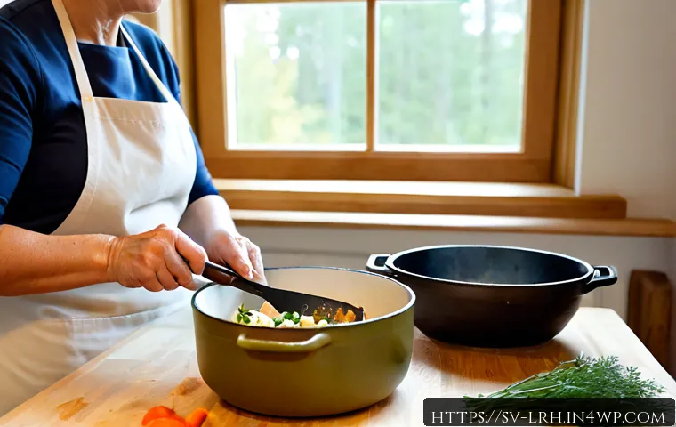 Home 17 요리 기법 체험 다양한 조리법 실습 - Photorealistic Swedish home cooking workshop, a middle-aged woman in a bright Scandinavian kitchen c...